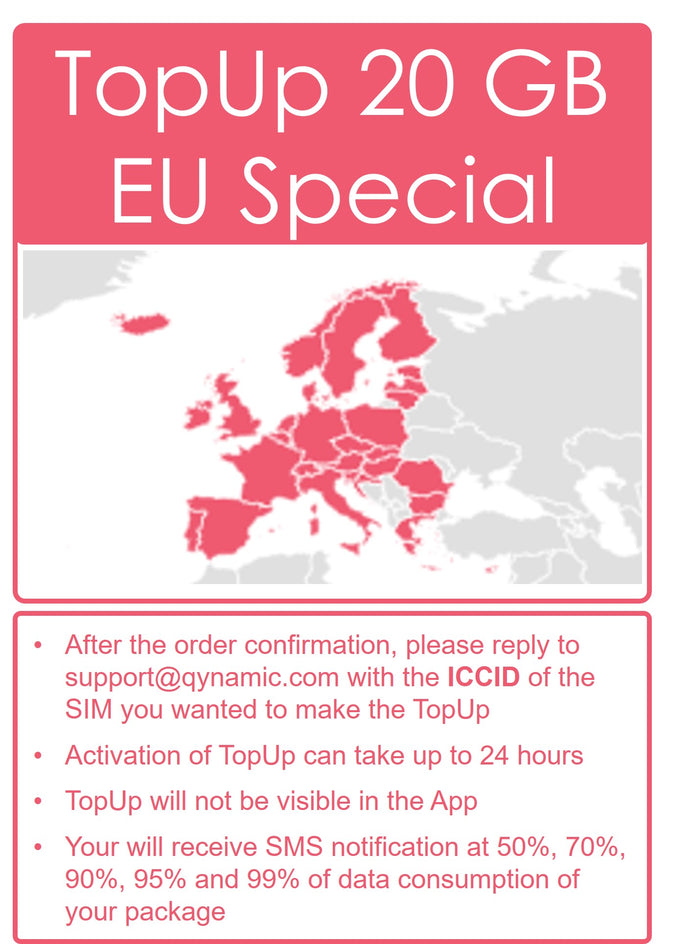 TopUp 20 GB Zone EU Special